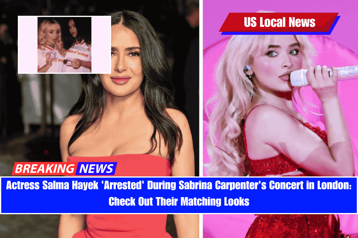 Actress Salma Hayek 'Arrested' During Sabrina Carpenter's Concert in London Check Out Their Matching Looks