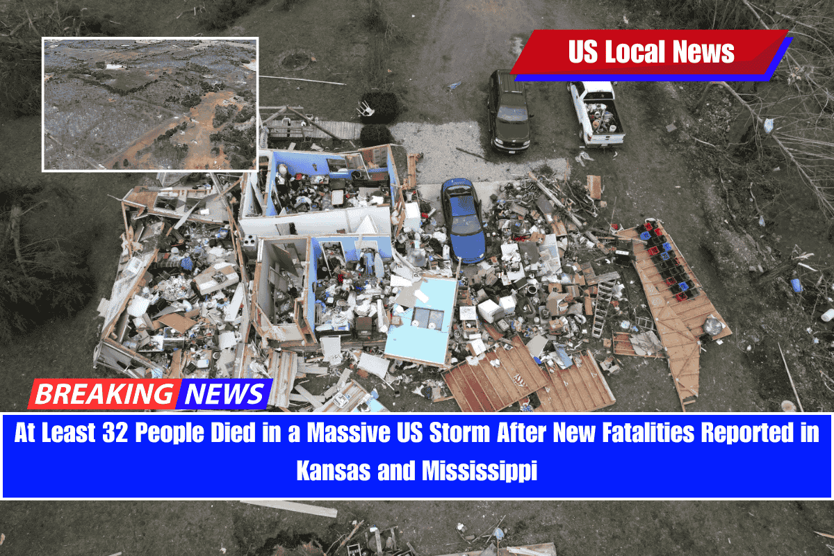 At Least 32 People Died in a Massive US Storm After New Fatalities Reported in Kansas and Mississippi