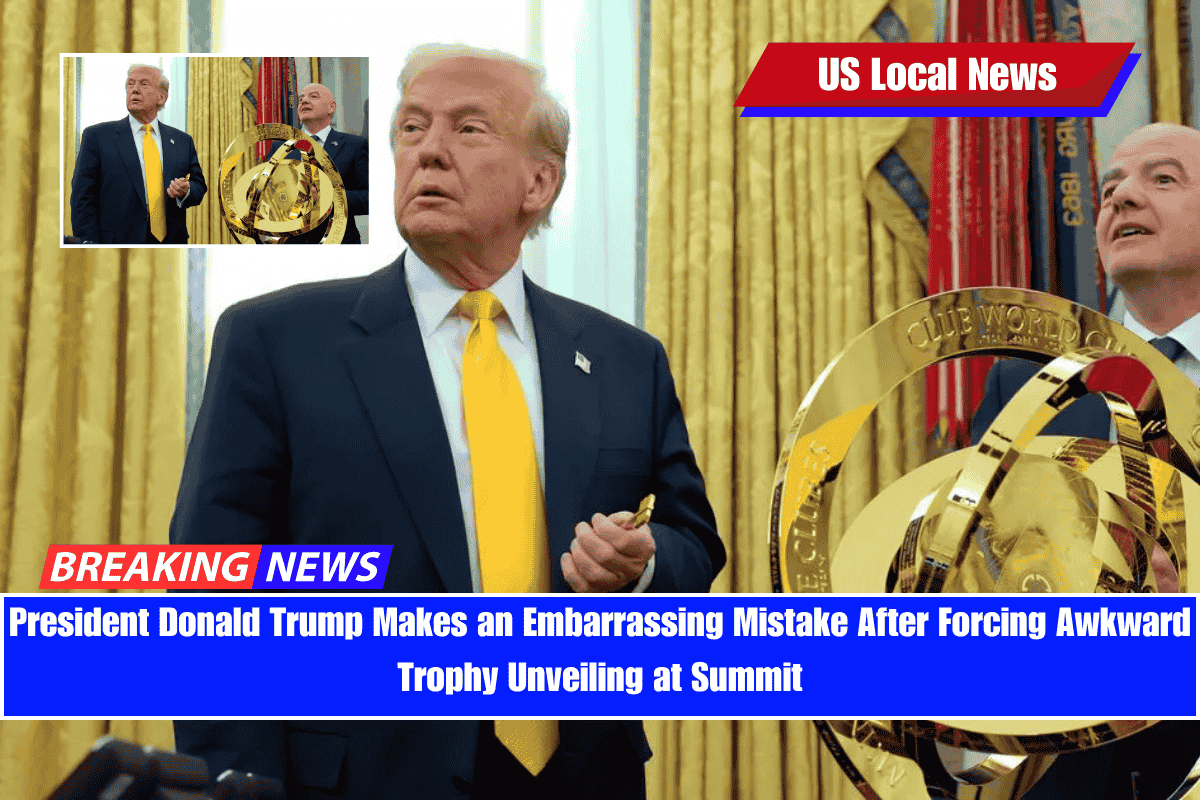 President Donald Trump Makes an Embarrassing Mistake After Forcing Awkward Trophy Unveiling at Summit