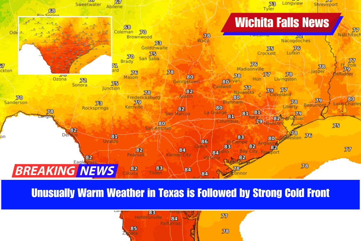 Unusually Warm Weather in Texas is Followed by Strong Cold Front