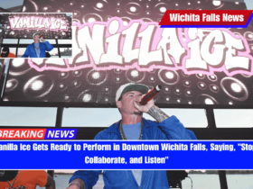 Vanilla Ice Gets Ready to Perform in Downtown Wichita Falls, Saying, Stop, Collaborate, and Listen