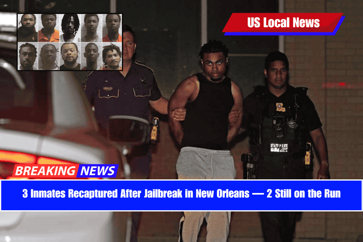3 Inmates Recaptured After Jailbreak in New Orleans — 2 Still on the Run