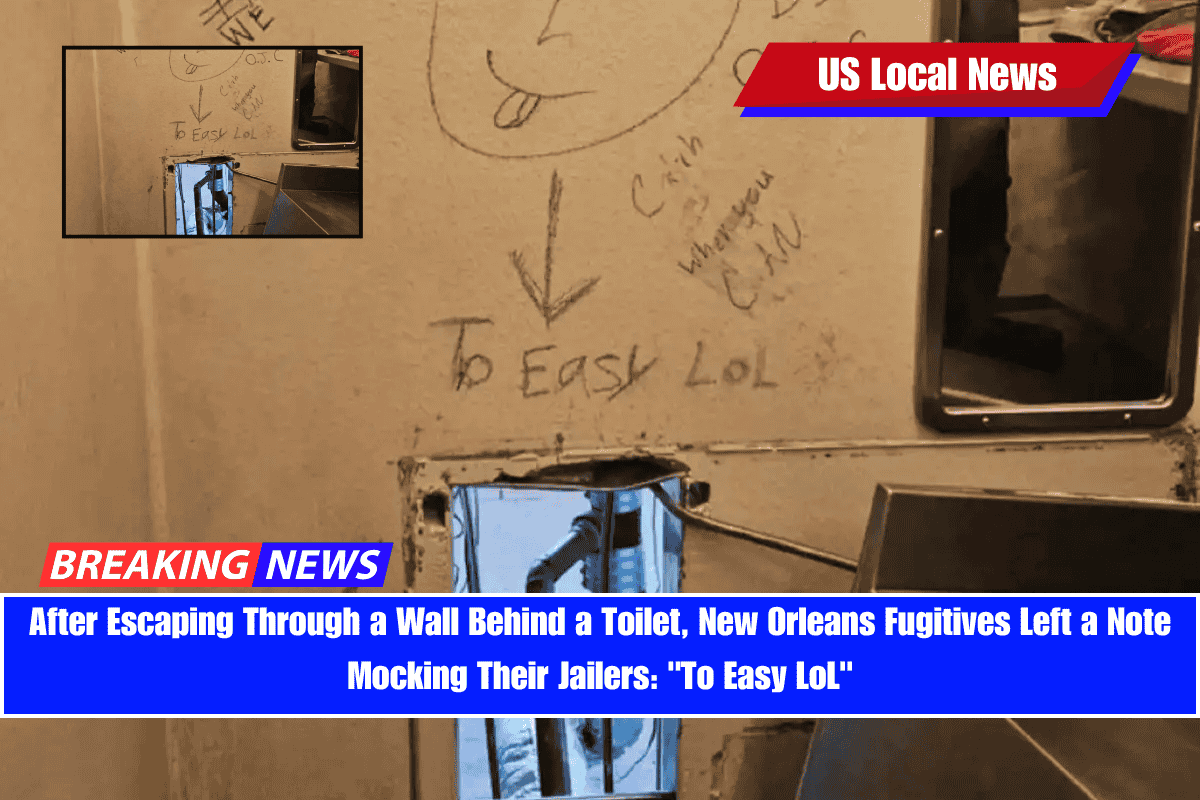 After Escaping Through a Wall Behind a Toilet, New Orleans Fugitives Left a Note Mocking Their Jailers To Easy LoL