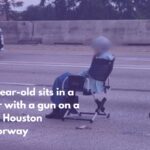 64-year-old sits in a chair with a gun on a busy Houston motorway