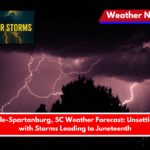 Greenville-Spartanburg, SC Weather Forecast Unsettled Week with Storms Leading to Juneteenth