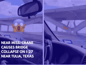 Near Miss Crane Causes Bridge Collapse on I-27 Near Tulia, Texas