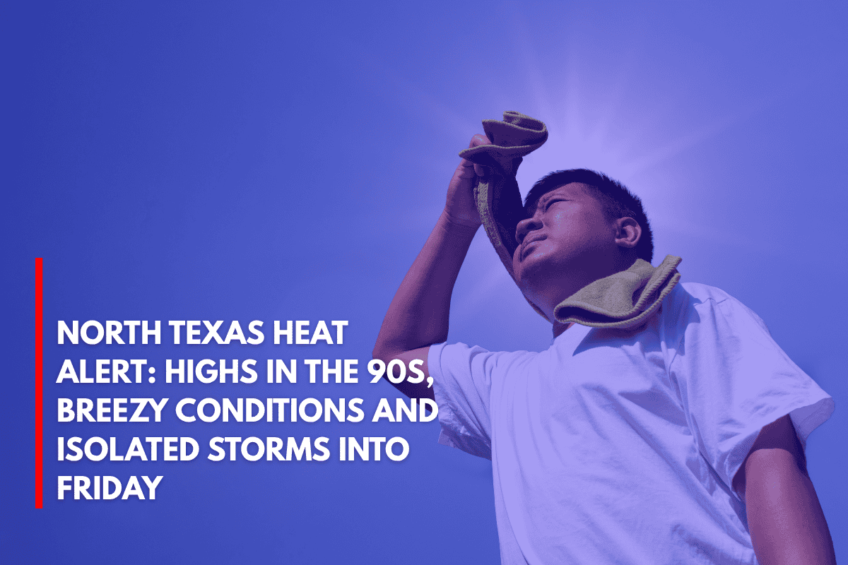 North Texas Heat Alert Highs in the 90s, Breezy Conditions and Isolated Storms Into Friday